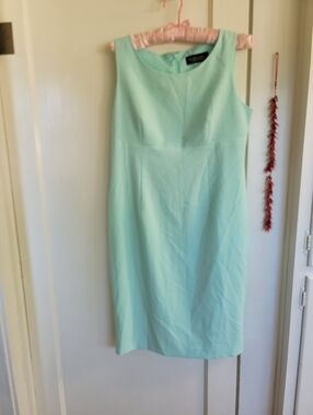Black Label By Evan Picone Mint Green Sleeveless Dress